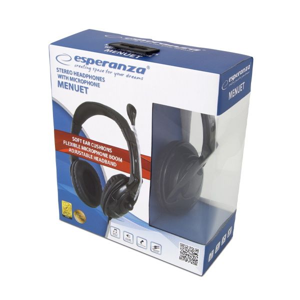 Fejhallgató mikrofonnal - Esperanza Menuet EH1014 https://velizo.fr/termekkategoria/szepsegapolas-egeszseg/
