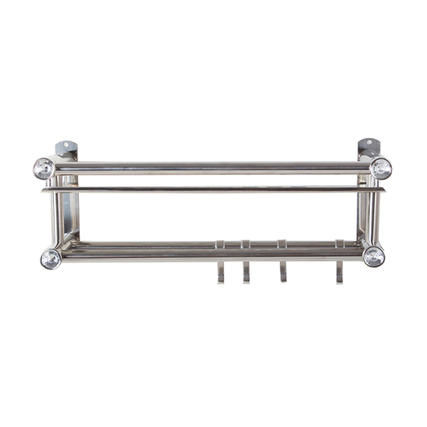 Fürdőszobai polc akasztókkal - 39x15x15 cm - Ezüst5 https://velizo.fr/termekkategoria/szepsegapolas-egeszseg/