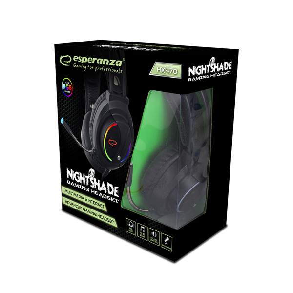 Gaming fejhallgató mikrofonnal és RGB világítással - Esperanza Nightshade EGH4703 https://velizo.fr/termekkategoria/szepsegapolas-egeszseg/