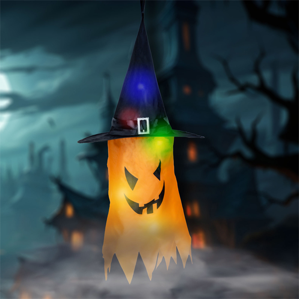 Halloween-i LED dekor - szellem - sárga - 10 színes LED - akasztható - 2 x 2032 - 75 x 35 cm https://velizo.fr/termekkategoria/szepsegapolas-egeszseg/