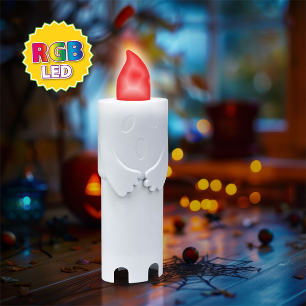 Halloween-i LED-es gyertya - szellem - 4 színű LED - 12 x 4,5 x 3 cm2 https://velizo.fr/termekkategoria/szepsegapolas-egeszseg/