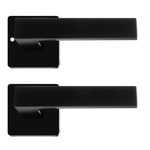 Poignée de porte intérieure noire mate avec rosace – design universel