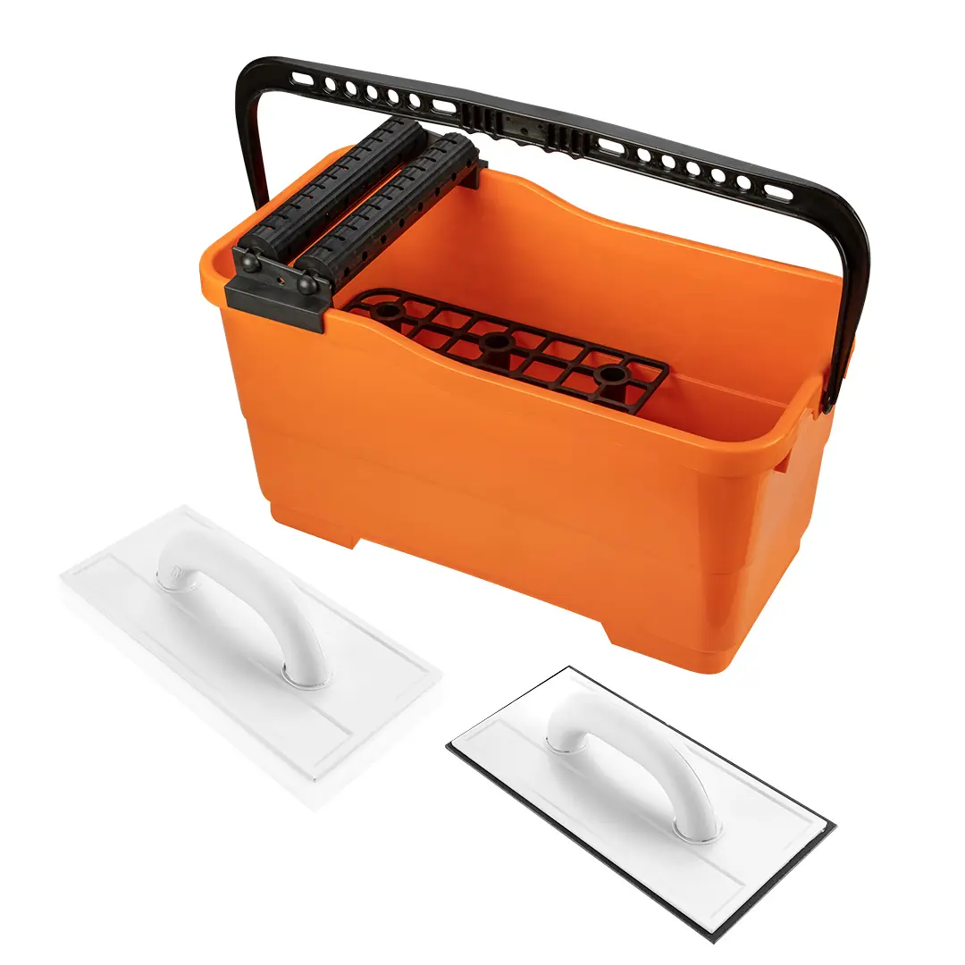 Kit de jointoiement pour carrelage NEO – seau 25 L, taloche en caoutchouc et taloche éponge Kit de jointoiement pour carrelage NEO – seau 25 L, taloche en caoutchouc et taloche éponge