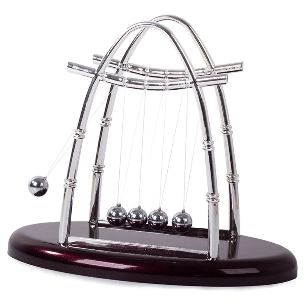 Pendule de Newton XL de bureau – démonstrateur de physique avec 5 billes Pendule de Newton XL de bureau – démonstrateur de physique avec 5 billes