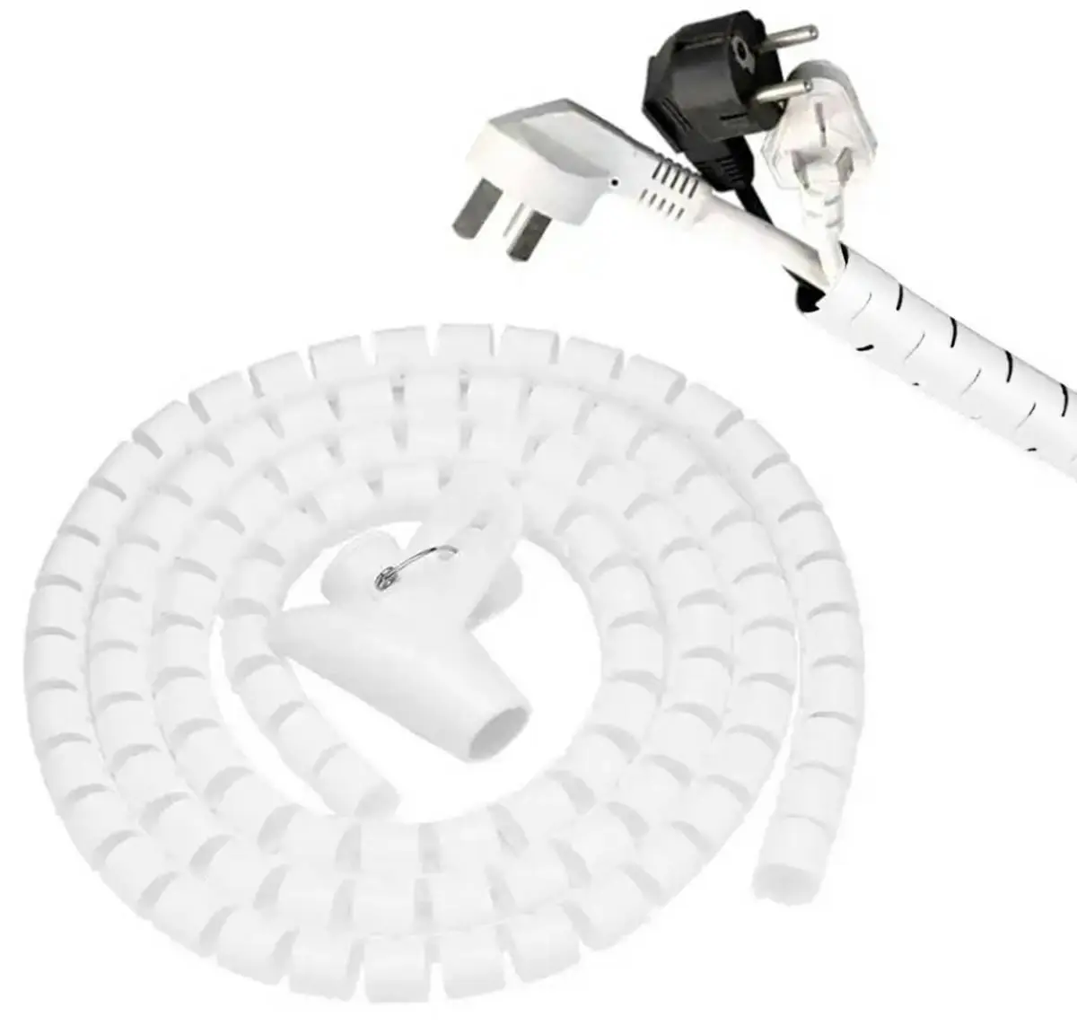 Gaine cache-câbles flexible blanche 2 m – organisation et protection des fils Gaine cache-câbles flexible blanche 2 m – organisation et protection des fils