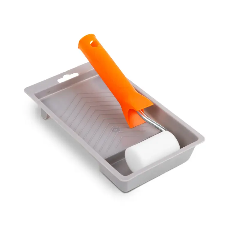 Kit de rouleau de peinture en mousse haute densité avec manche et bac – 50 mm
