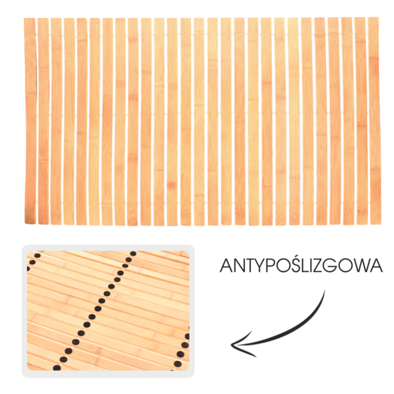 Tapis de bain en bambou Haiti – 50 × 80 cm