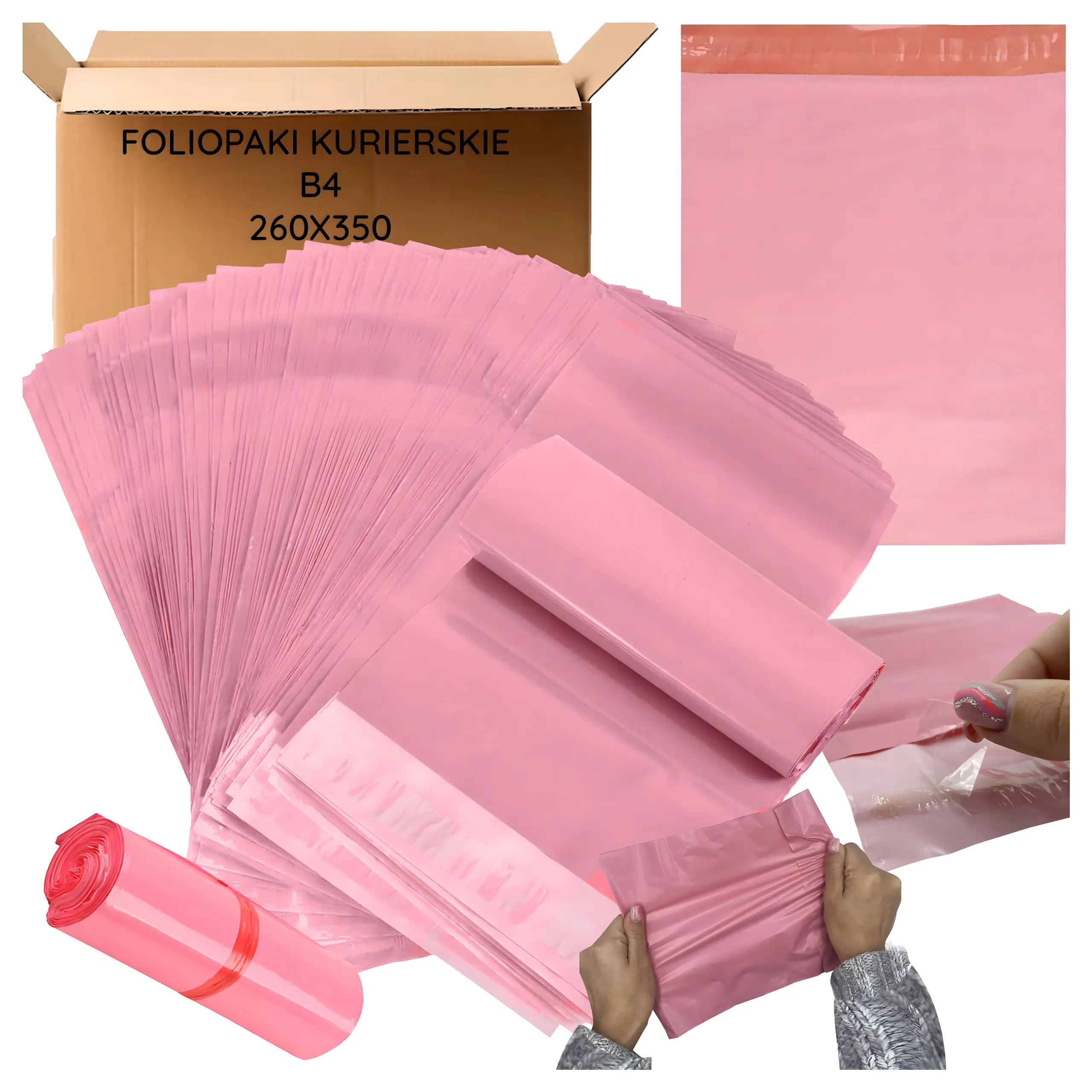 Pochettes d’expédition roses B4 – 260 × 350 mm – Lot de 50 Pochettes d’expédition roses B4 – 260 × 350 mm – Lot de 50