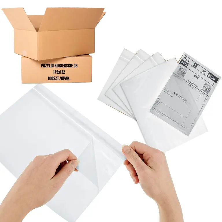Pochettes porte-documents adhésives transparentes pour colis – Format C6