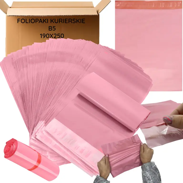 Pochettes d'expédition roses B5 – 190 × 250 mm – Autocollantes et opaques – Lot de 50