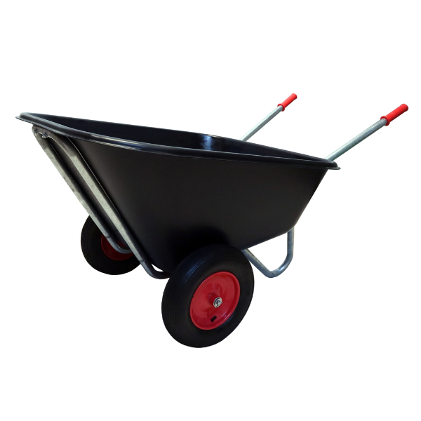 Brouette de jardin noire à deux roues – Capacité de 280 L